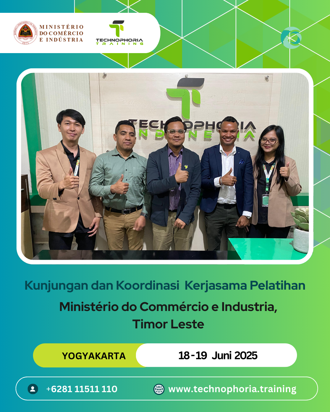 Kunjungan Delegasi Ministério do Commércio e Industria (MCI) Timor Leste Dalam Rangka Koordinasi Kerjasama Pelatihan dengan Technophoria Training Center