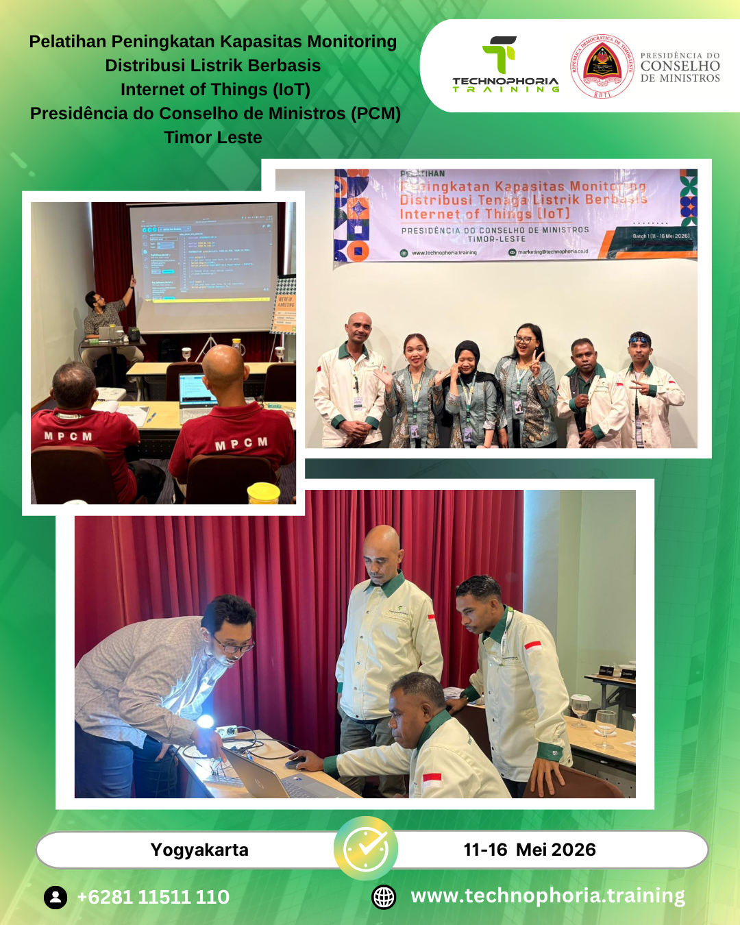 Pelatihan Peningkatan Kapasitas Monitoring Distribusi Listrik Berbasis Internet of Things (IoT) bagi Staff IT Presidência do Conselho de Ministros (PCM)