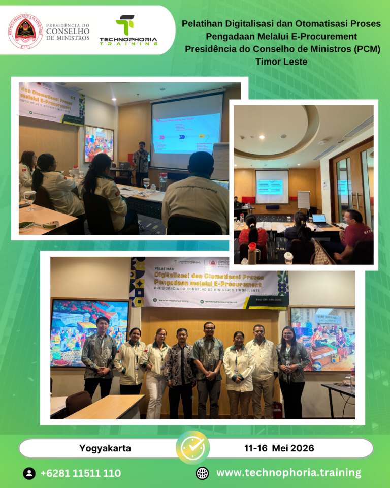 Presidência do Conselho de Ministros (PCM) Timor Leste Melaksanakan Pelatihan Digitalisasi dan Otomatisasi Proses Pengadaan Melalui E-Procurement Bersama Technophoria Training Center