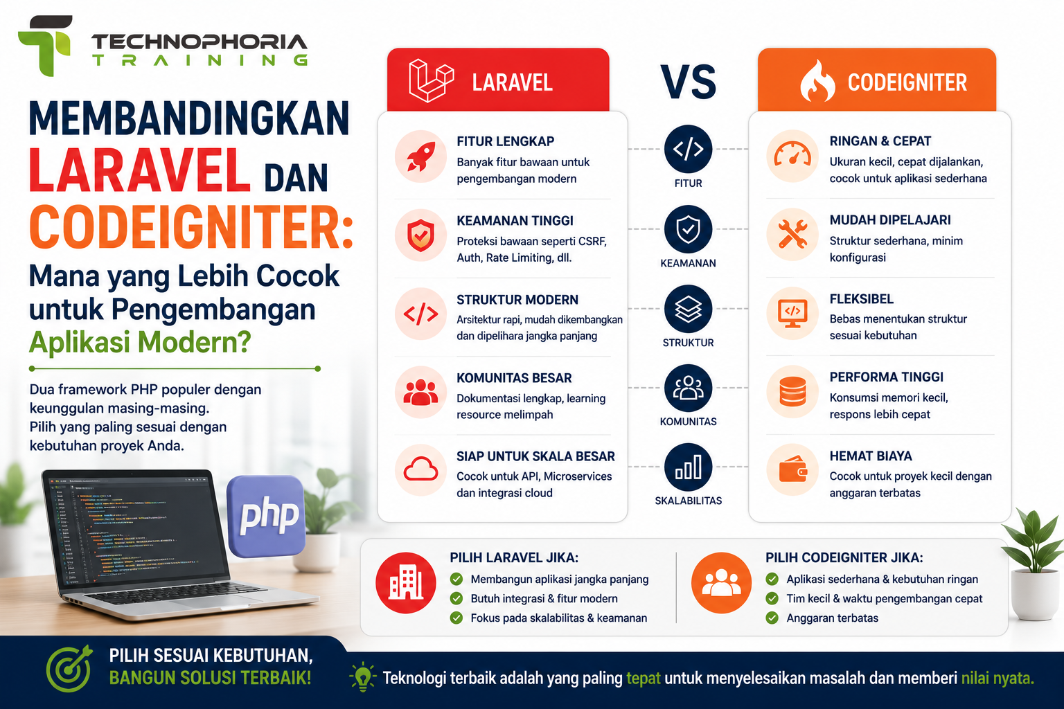 Membandingkan Laravel dan CodeIgniter: Mana yang Lebih Cocok untuk Pengembangan Aplikasi Modern?