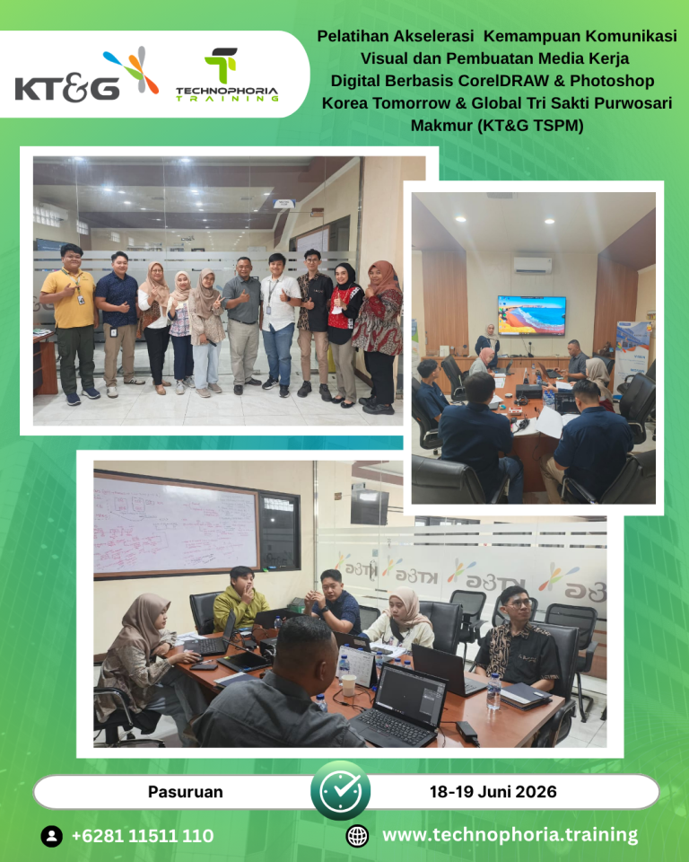 Pelatihan Akselerasi Kemampuan Komunikasi Visual dan Pembuatan Media Kerja Digital Berbasis CorelDRAW & Photoshop bagi Karyawan Korea Tomorrow & Global Tri Sakti Purwosari Makmur (KT&G TSPM)