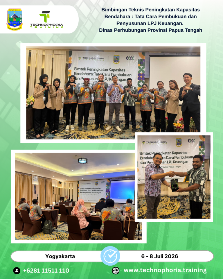 Dinas Perhubungan Provinsi Papua Tengah Melaksanakan Bimbingan Teknis Peningkatan Kapasitas Bendahara: Tata Cara Pembukuan dan Penyusunan LPJ Keuangan Bersama Technophoria Training Center