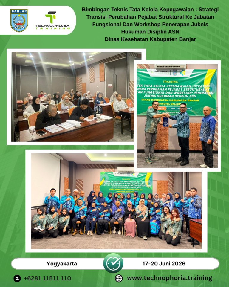 Bimbingan Teknis Tata Kelola Kepegawaian: Strategi Transisi Perubahan Pejabat Struktural ke Jabatan Fungsional dan Workshop Penerapan Juknis Hukuman Disiplin ASN Dinas Kesehatan Kabupaten Banjar