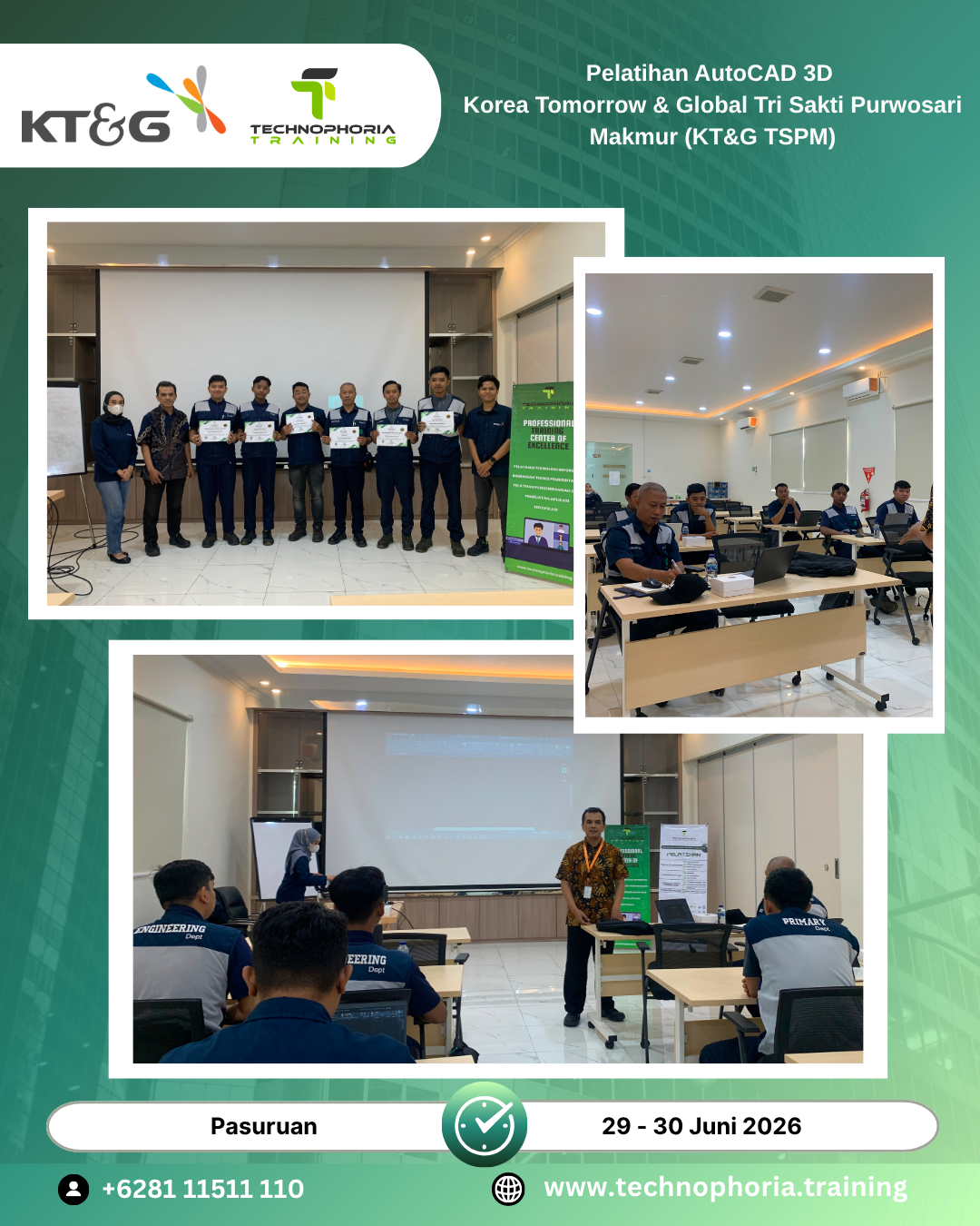 Pelatihan AutoCAD 3D Tingkatkan Kompetensi Desain Teknik Tim Korea Tomorrow & Global Tri Sakti Purwosari Makmur (KT&G TSPM)